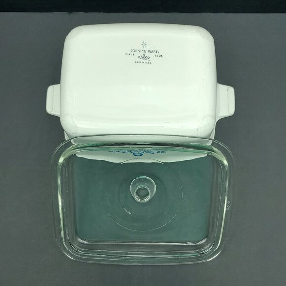 Corningware Blue Cornflower 1.5 Qt Casserole with Lid Corning P-4-B Baking Dish - Picture 4 of 6